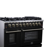 Forno Massimo 48-Inch Black Freestanding Gas Range, 8 Burners, True Convection Oven - BonPrix Électroménagers
