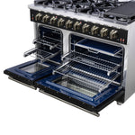 Forno Massimo 48-Inch Black Freestanding Gas Range, 8 Burners, True Convection Oven - BonPrix Électroménagers