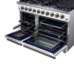 Forno Massimo 48-Inch White Freestanding Gas Range, 8 Burners, True Convection Oven - BonPrix Électroménagers