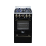 Forno Lamazze 20 Inch Freestanding Gas Range in Black, Compact Design - BonPrix Électroménagers