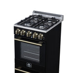 Forno Lamazze 20 Inch Freestanding Gas Range in Black, Compact Design - BonPrix Électroménagers