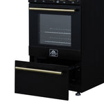 Forno Lamazze 20 Inch Freestanding Gas Range in Black, Compact Design - BonPrix Électroménagers