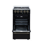 Forno Lamazze 20 Inch Freestanding Gas Range in Black, Compact Design - BonPrix Électroménagers