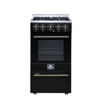 Forno Lamazze 20 Inch Freestanding Gas Range in Black, Compact Design - BonPrix Électroménagers