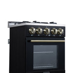 Forno Lamazze 20 Inch Freestanding Gas Range in Black, Compact Design - BonPrix Électroménagers