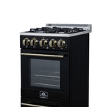 Forno Lamazze 20 Inch Freestanding Gas Range in Black, Compact Design - BonPrix Électroménagers