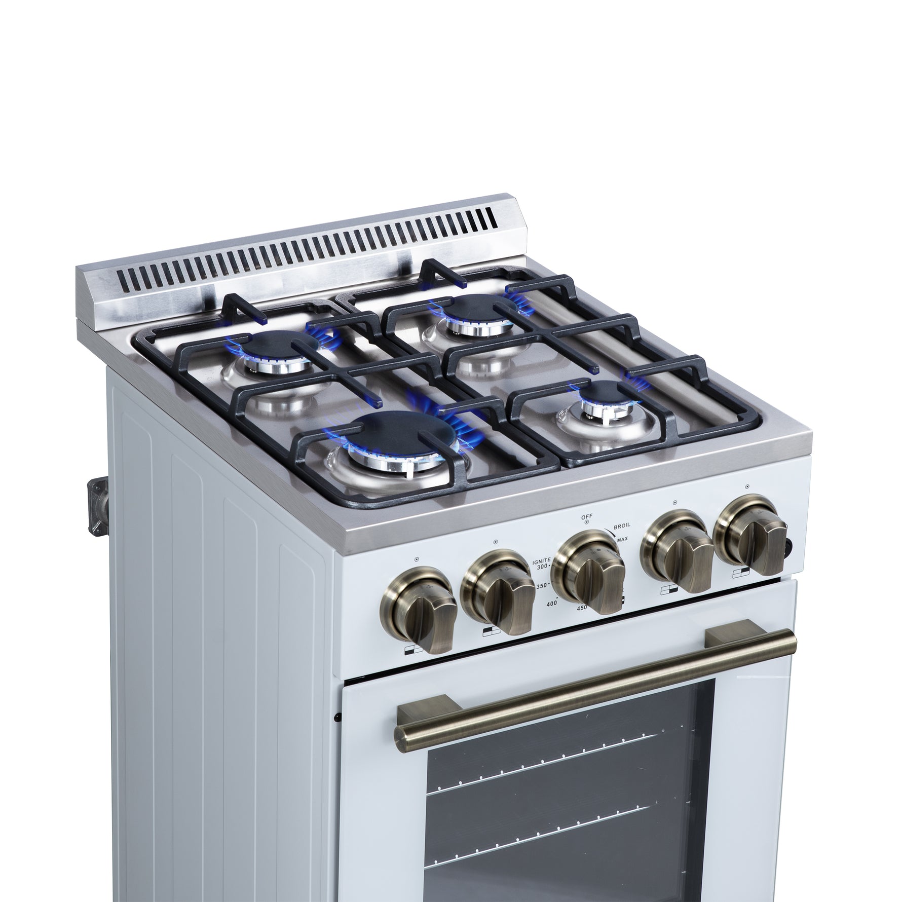 Forno Lamazze 20 Inch Freestanding Gas Range in White, Compact Design - BonPrix Électroménagers