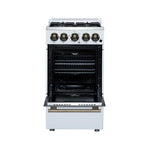 Forno Lamazze 20 Inch Freestanding Gas Range in White, Compact Design - BonPrix Électroménagers