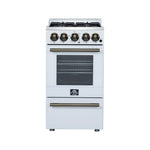 Forno Lamazze 20 Inch Freestanding Gas Range in White, Compact Design - BonPrix Électroménagers