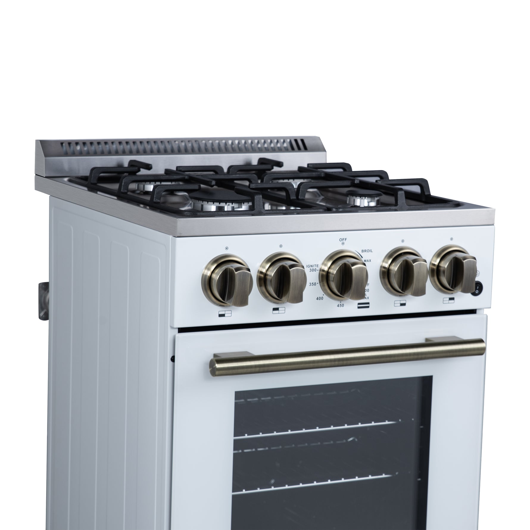 Forno Lamazze 20 Inch Freestanding Gas Range in White, Compact Design - BonPrix Électroménagers