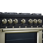 Valente 36" Gas Range in Black, 6 Sealed Burnes, 71 000 BTU Cooktop Output , 5.2 Cu.Ft. convection Oven, Telescopic Racks - BonPrix Électroménagers