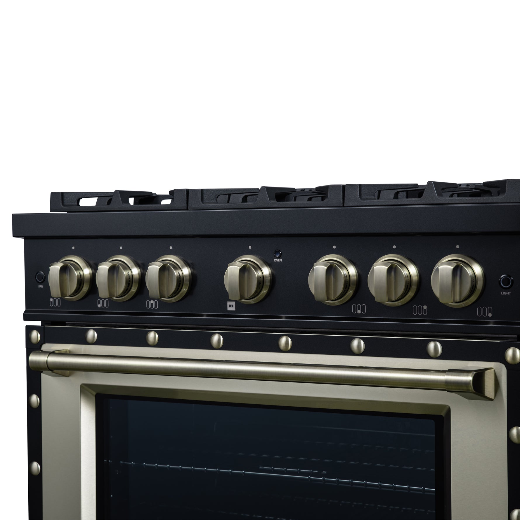 Valente 36" Gas Range in Black, 6 Sealed Burnes, 71 000 BTU Cooktop Output , 5.2 Cu.Ft. convection Oven, Telescopic Racks - BonPrix Électroménagers