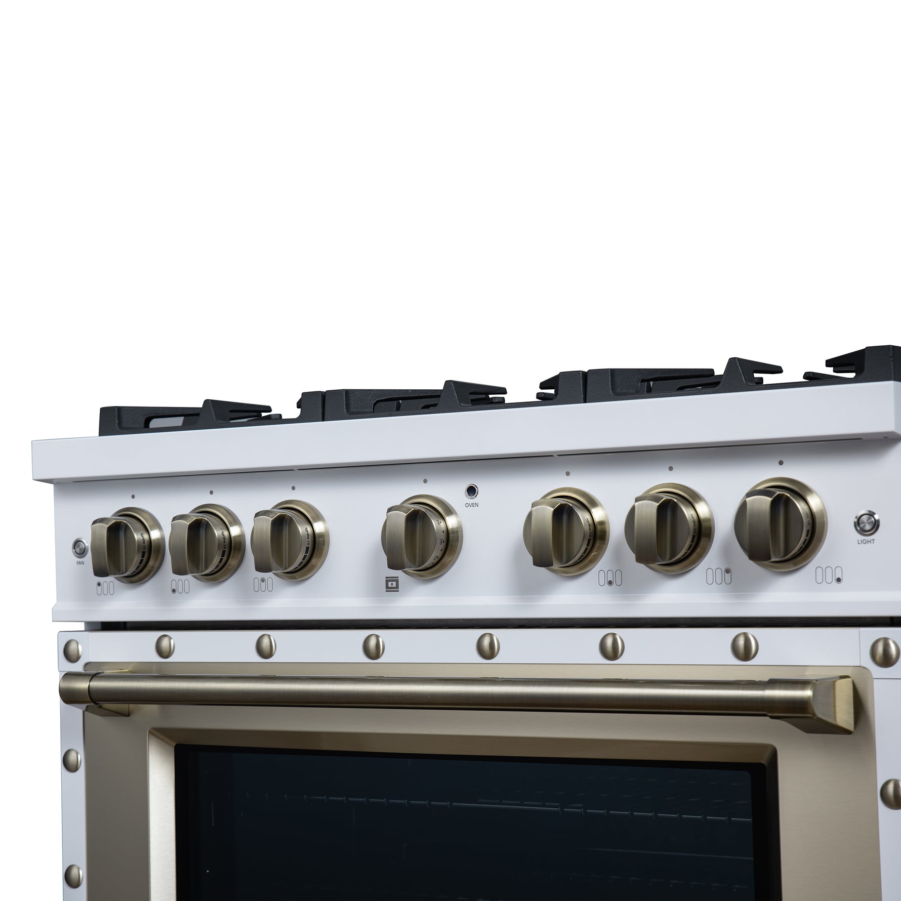 Valente 36" Gas Range in White, 6 Sealed Burnes, 71 000 BTU Cooktop Output , 5.2 Cu.Ft. convection Oven, Telescopic Racks - BonPrix Électroménagers
