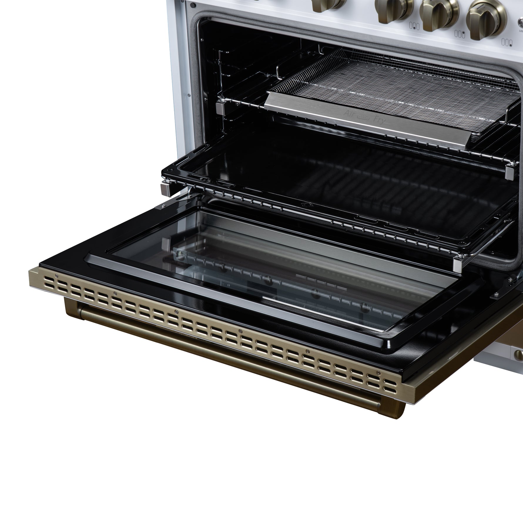 Valente 36" Gas Range in White, 6 Sealed Burnes, 71 000 BTU Cooktop Output , 5.2 Cu.Ft. convection Oven, Telescopic Racks - BonPrix Électroménagers