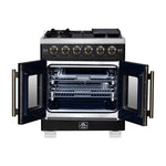 Forno Capriasca 30-Inch Freestanding French Door Gas Range, 4 Burners, Convection Oven, Energy Efficient - BonPrix Électroménagers