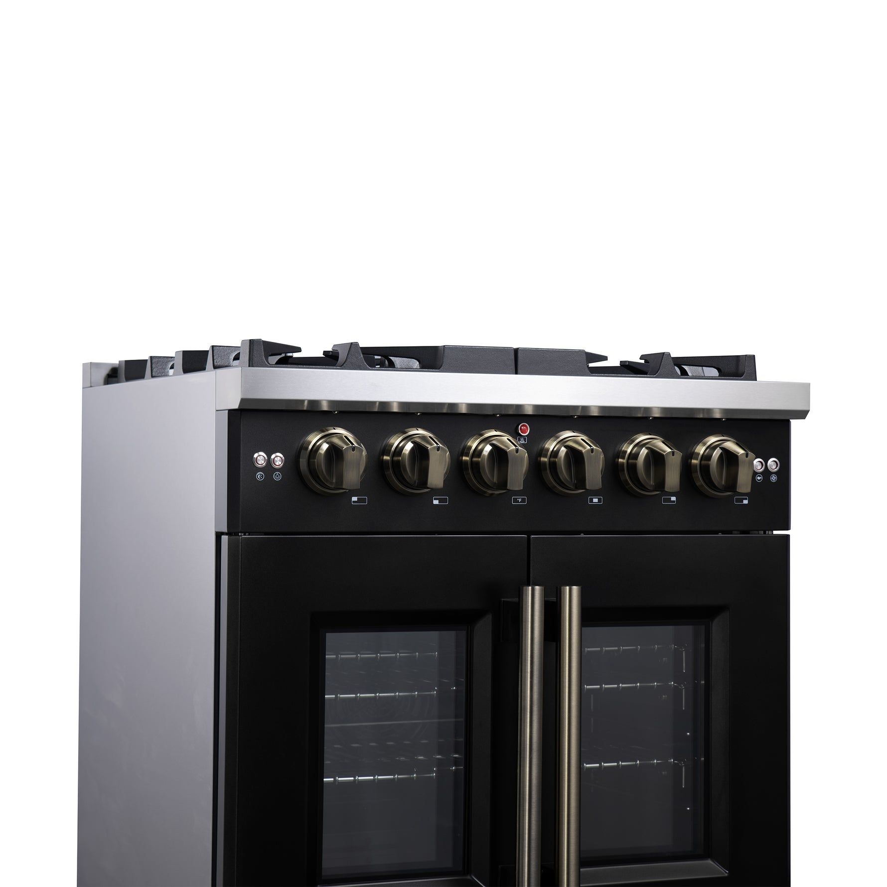 Forno Capriasca 30-Inch Freestanding French Door Gas Range, 4 Burners, Convection Oven, Energy Efficient - BonPrix Électroménagers
