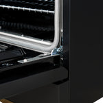 Forno Antico 36-Inch Freestanding Gas Range, Black, Antique Brass Design, 6 Burners, Convection Oven, Energy Efficient - BonPrix Électroménagers