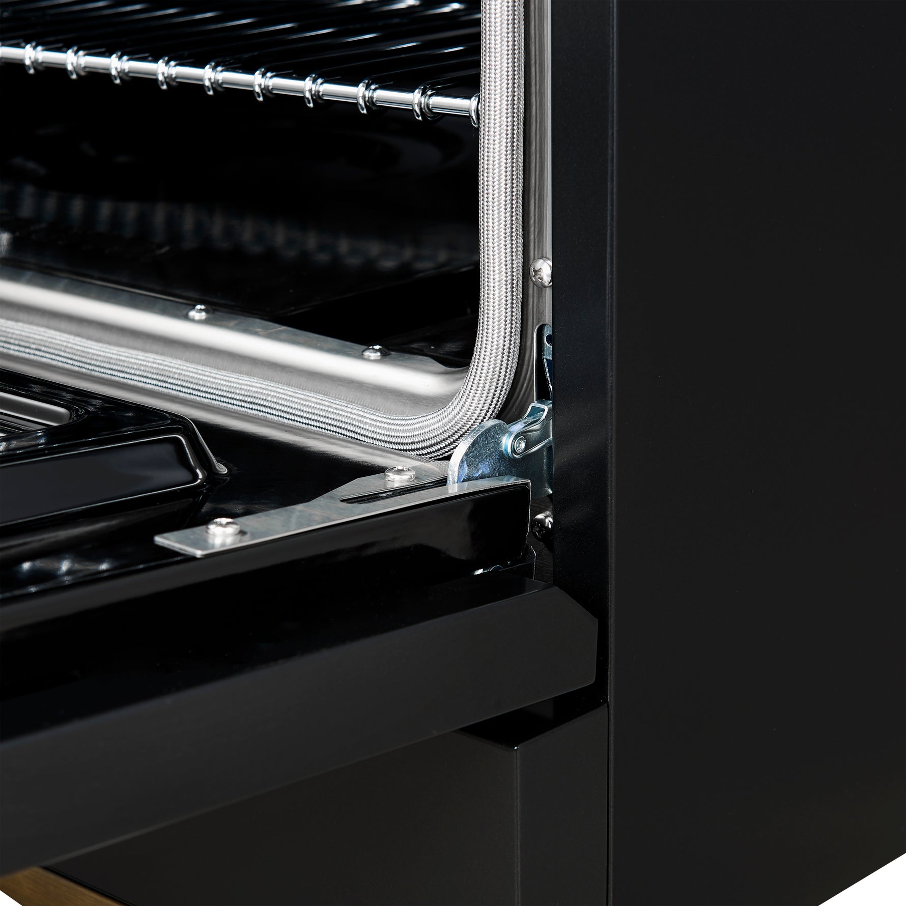 Forno Antico 36-Inch Freestanding Gas Range, Black, Antique Brass Design, 6 Burners, Convection Oven, Energy Efficient - BonPrix Électroménagers