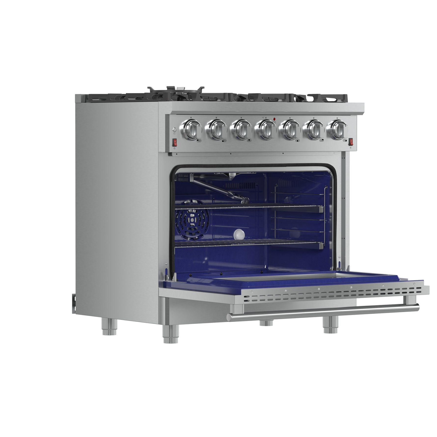 Forno Massimo 36-Inch Freestanding Gas Range, 6 Sealed Burners, Convection Oven, Energy Efficient - BonPrix Électroménagers