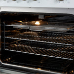 Giovanni 30-inch Gas Range White & Antique Brass Design, 5 Burners 67,000 BTU, 4.32 cu.ft. Convection Oven - BonPrix Électroménagers