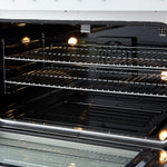 Marco 36-Inch Gas Range White & Antique Brass Design, 6 Burners 67,000 BTU, 5.36 cu.ft. Convection Oven - BonPrix Électroménagers