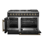 Forno Galiano 48" Freestanding French Door Gas Range in Black - BonPrix Électroménagers