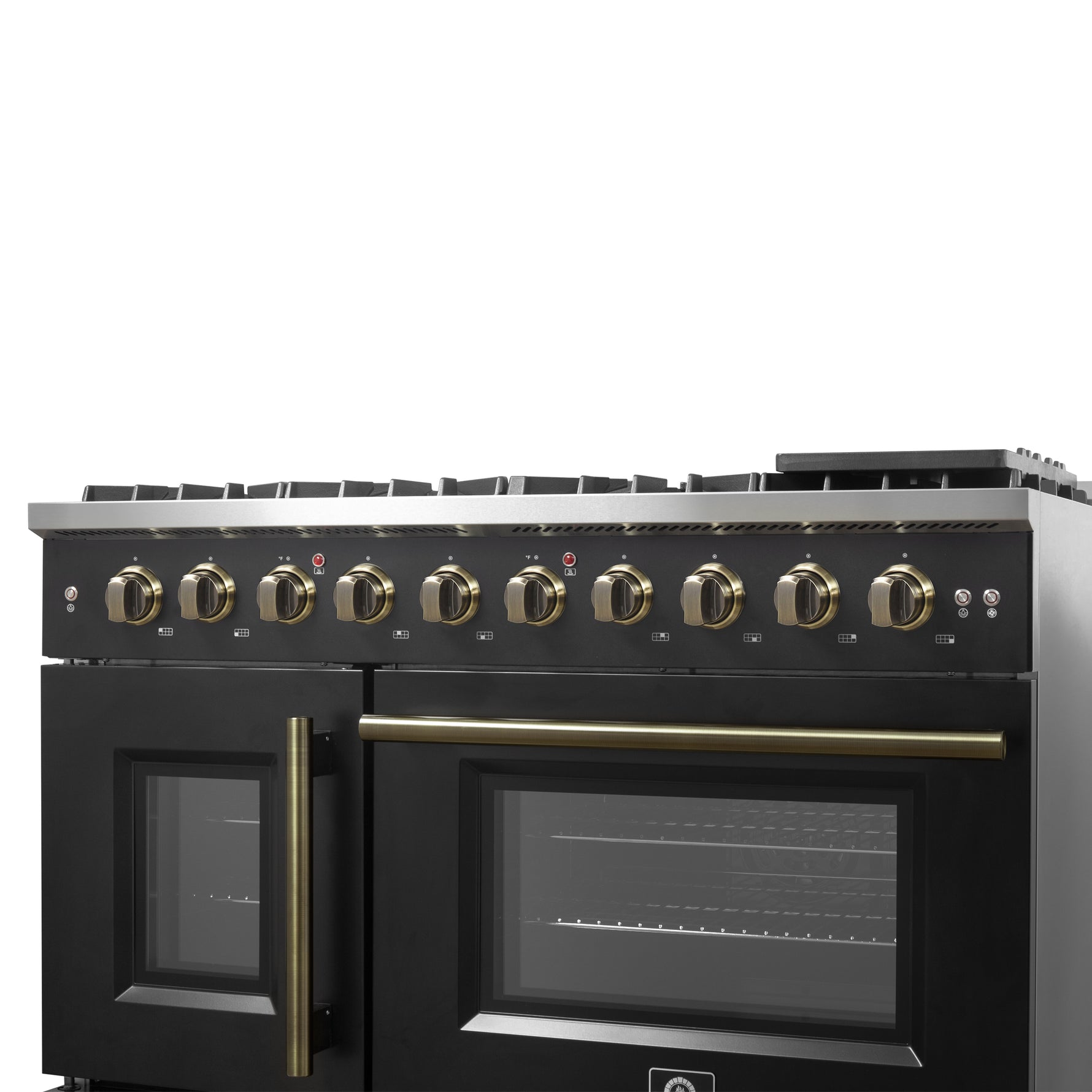 Forno Galiano 48" Freestanding French Door Gas Range in Black - BonPrix Électroménagers