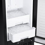 Cristallo 15 Inch Freestanding/Undercounter Ice maker, 66.1 lbs Chewable nugget, 8 kg / 17.6 lbs of ice storage, Black