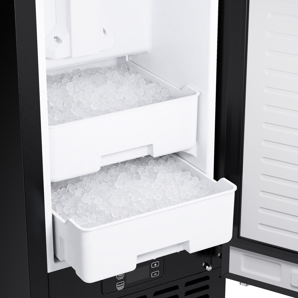 Cristallo 15 Inch Freestanding/Undercounter Ice maker, 66.1 lbs Chewable nugget, 8 kg / 17.6 lbs of ice storage, Black