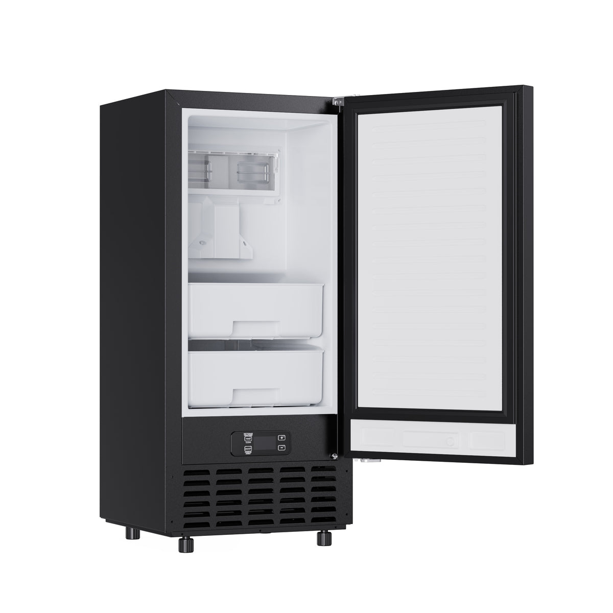 Cristallo 15 Inch Freestanding/Undercounter Ice maker, 66.1 lbs Chewable nugget, 8 kg / 17.6 lbs of ice storage, Black