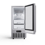 Cristallo 15 Inch Freestanding/Undercounter Ice maker, 66.1 lbs Chewable nugget, 8 kg / 17.6 lbs of ice storage, Stainless steel