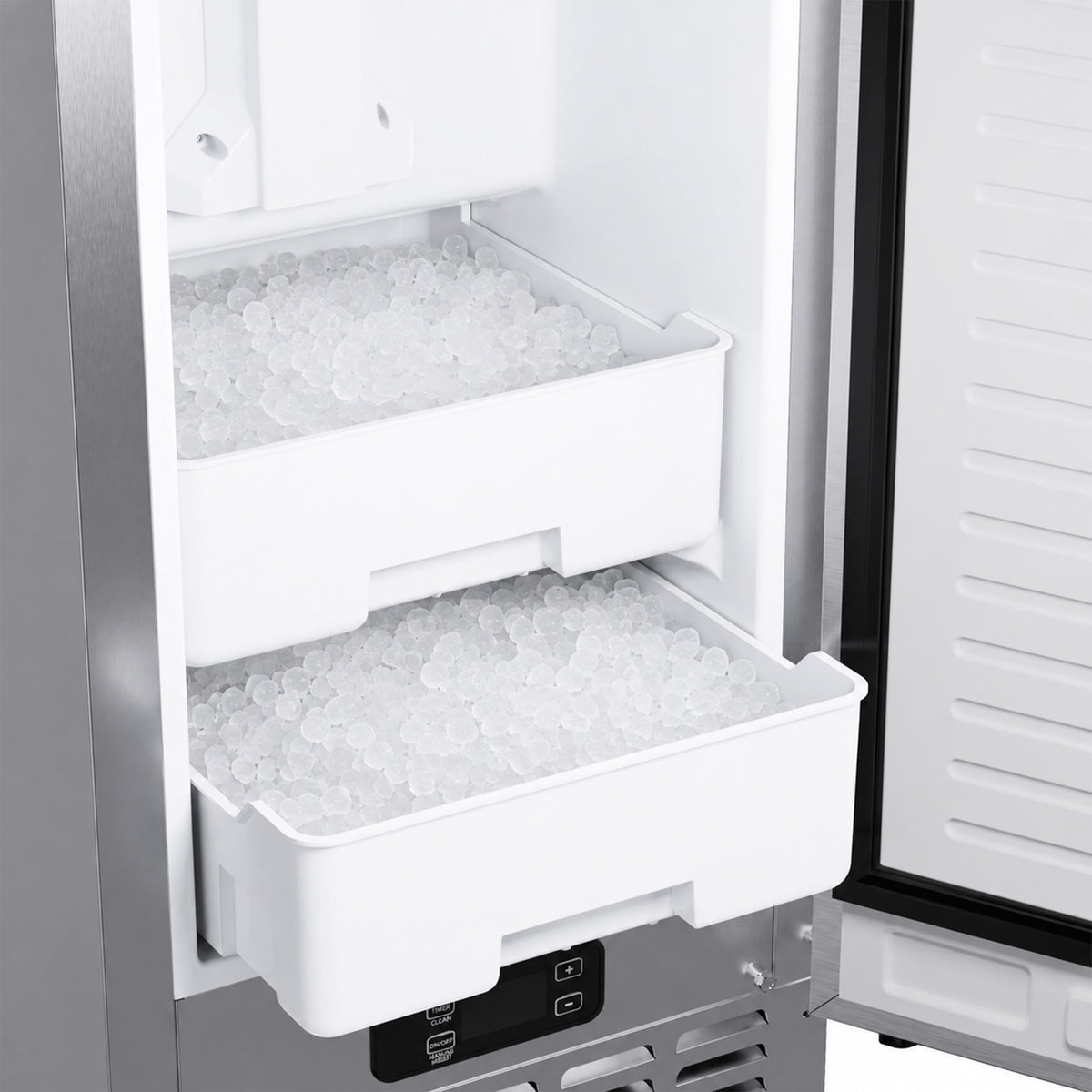 Cristallo 15 Inch Freestanding/Undercounter Ice maker, 66.1 lbs Chewable nugget, 8 kg / 17.6 lbs of ice storage, Stainless steel