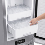 Cristallo 15 Inch Freestanding/Undercounter Ice maker, 66.1 lbs Chewable nugget, 8 kg / 17.6 lbs of ice storage, Stainless steel