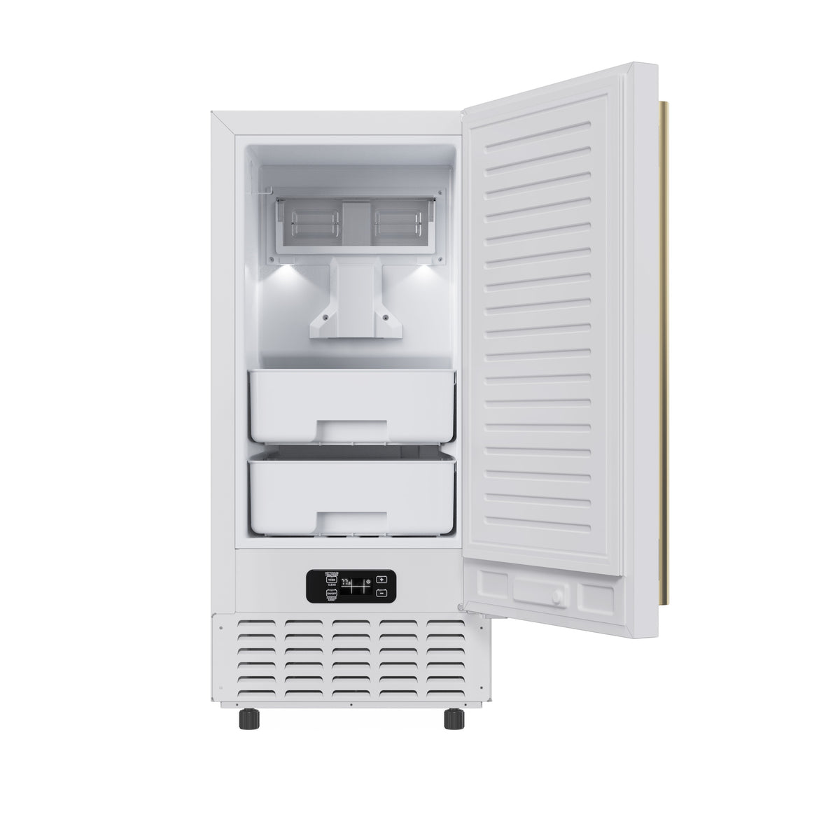 Cristallo 15 Inch Freestanding/Undercounter Ice maker, 66.1 lbs Chewable nugget, 8 kg / 17.6 lbs of ice storage, White