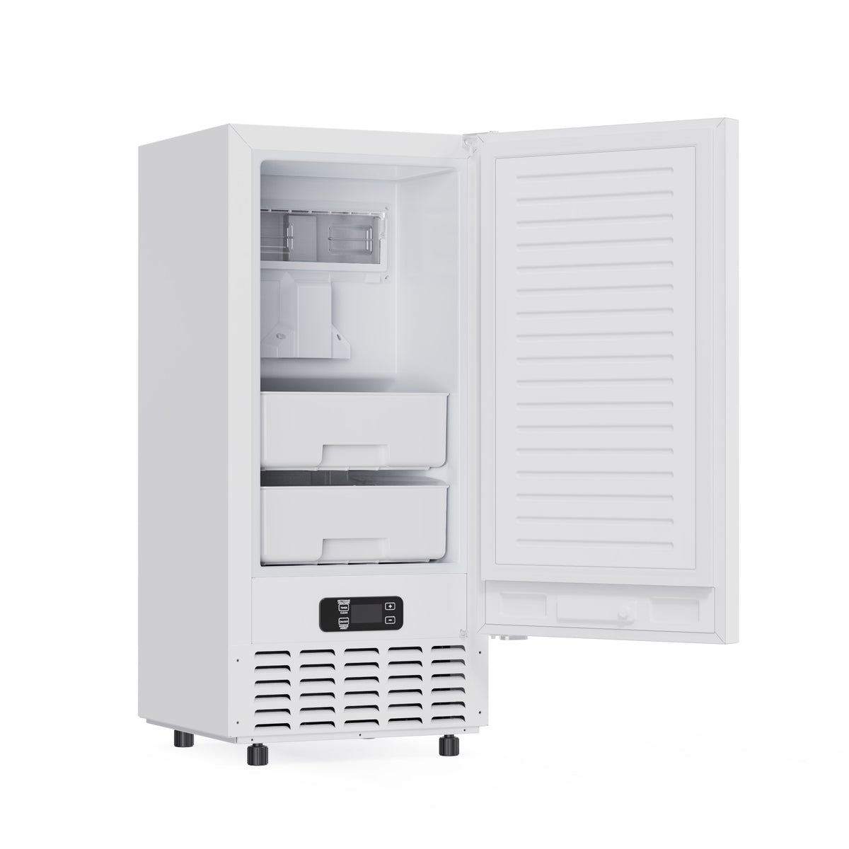 Cristallo 15 Inch Freestanding/Undercounter Ice maker, 66.1 lbs Chewable nugget, 8 kg / 17.6 lbs of ice storage, White