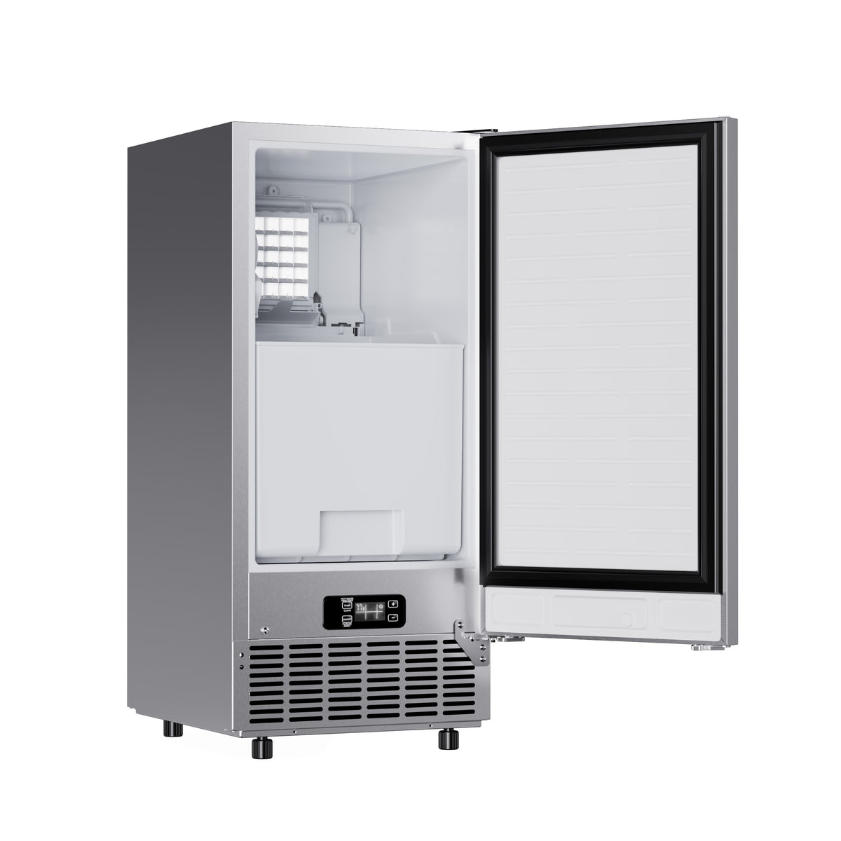 Cristallo 15 Inch Freestanding/Undercounter Ice maker, 79.4 lbs Cubed Ice daily, 12 kg / 26.5 lbs ice bin, Stainless steel