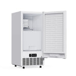 Cristallo 15 Inch Freestanding/Undercounter Ice maker, 79.4 lbs Cubed Ice daily, 12 kg / 26.5 lbs ice bin, White