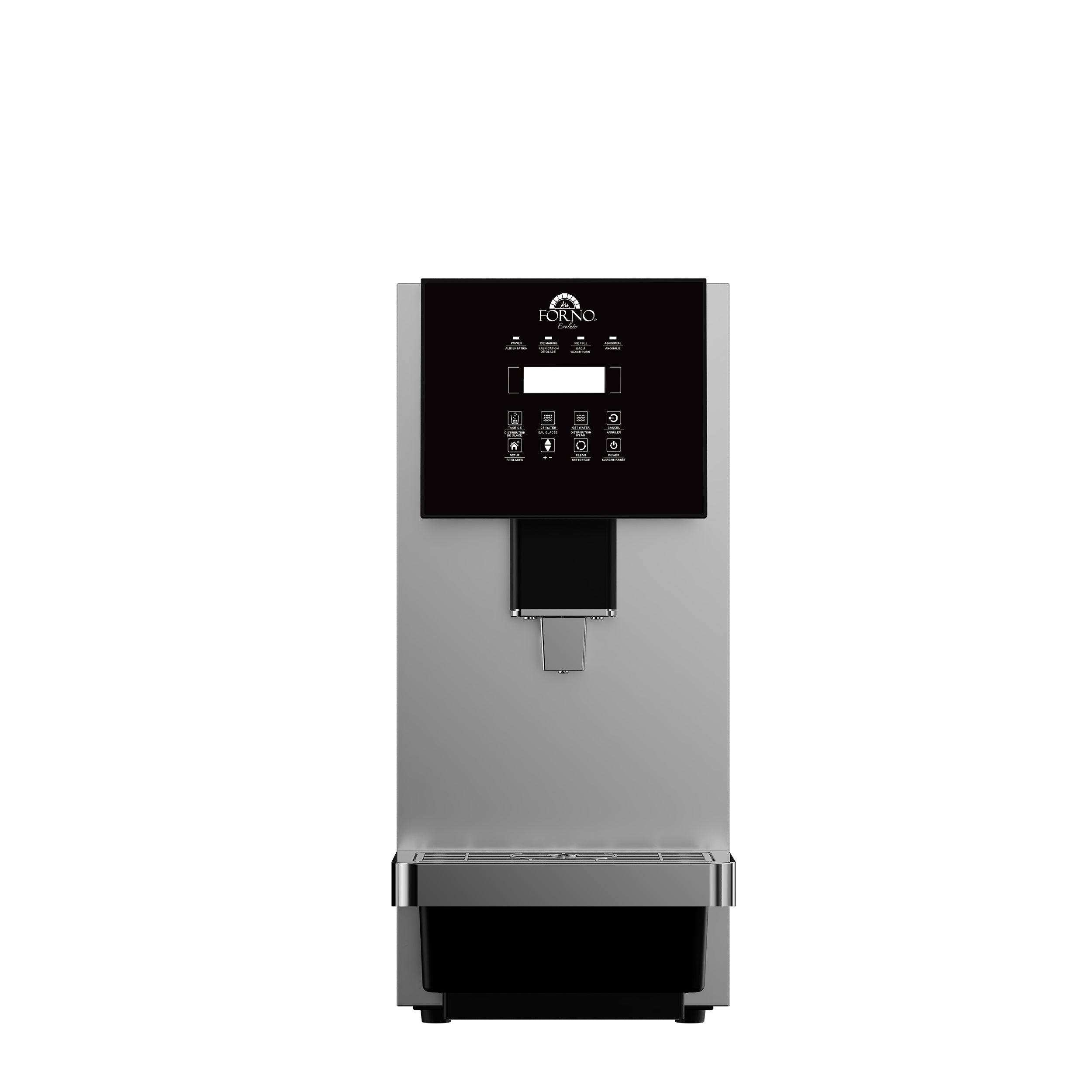 Fresco 10 Inch Countertop Ice Maker & Dispenser, 66 lbs Chewable nugget Ice daily, Self-Clean, Touch Controls, Stainless Steel - BonPrix Électroménagers