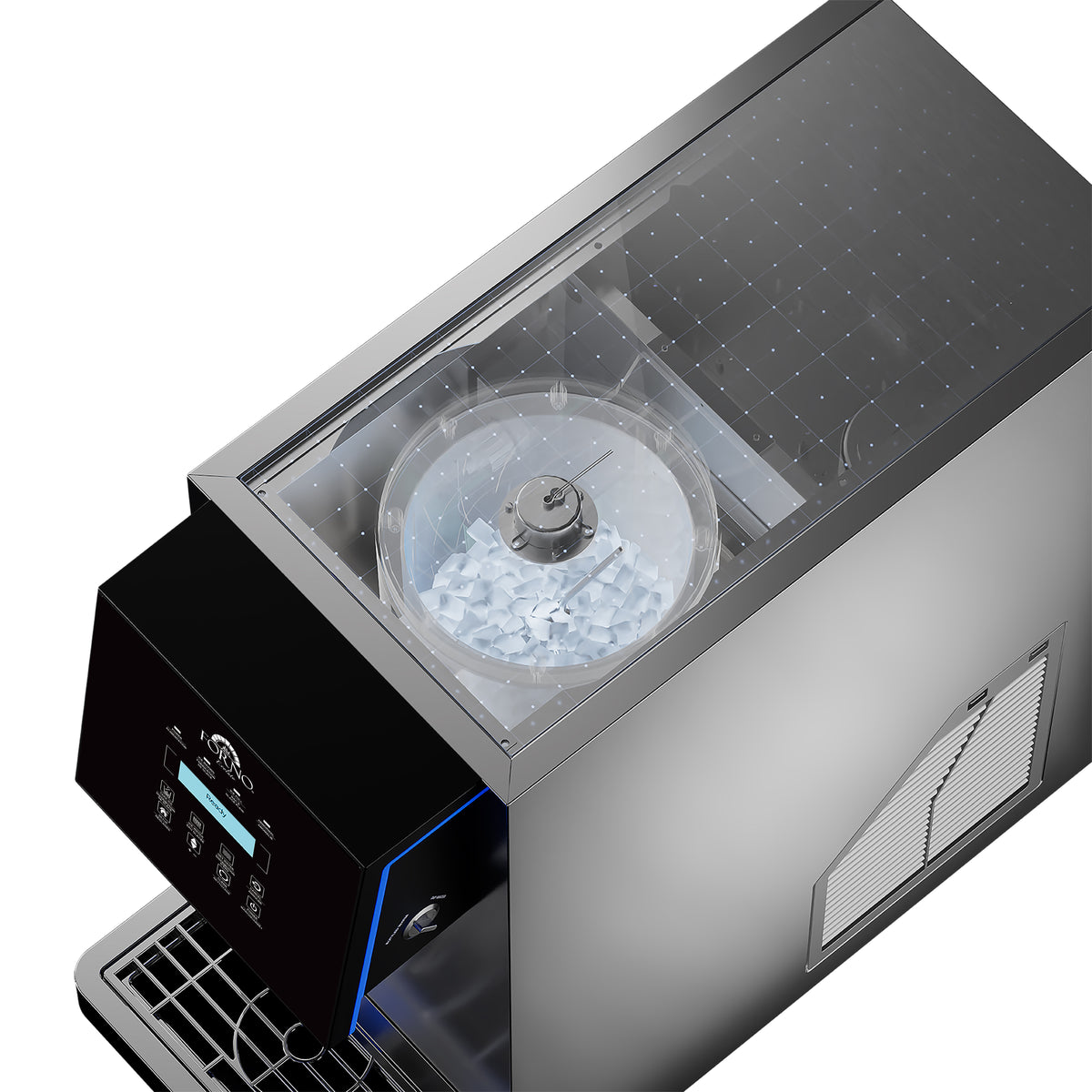 Fresco 10 Inch Countertop Ice Maker & Dispenser, 66 lbs Chewable nugget Ice daily, Self-Clean, Touch Controls, Stainless Steel - BonPrix Électroménagers