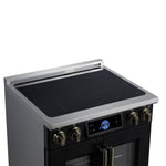 Maximus 30-Inch Induction range, French Door, 4 Cooking Zones, 4.32 cf. Convection Oven, Air Sous Vide, Air Fry Basket, Black
