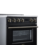 Torino 30 Inch Induction Range, 8,800W cooktop, 4.32 cf. True Convection Oven, Air Fry, Air Sous Vide, Smudge Resistant, Black