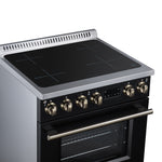 Torino 30 Inch Induction Range, 8,800W cooktop, 4.32 cf. True Convection Oven, Air Fry, Air Sous Vide, Smudge Resistant, Black