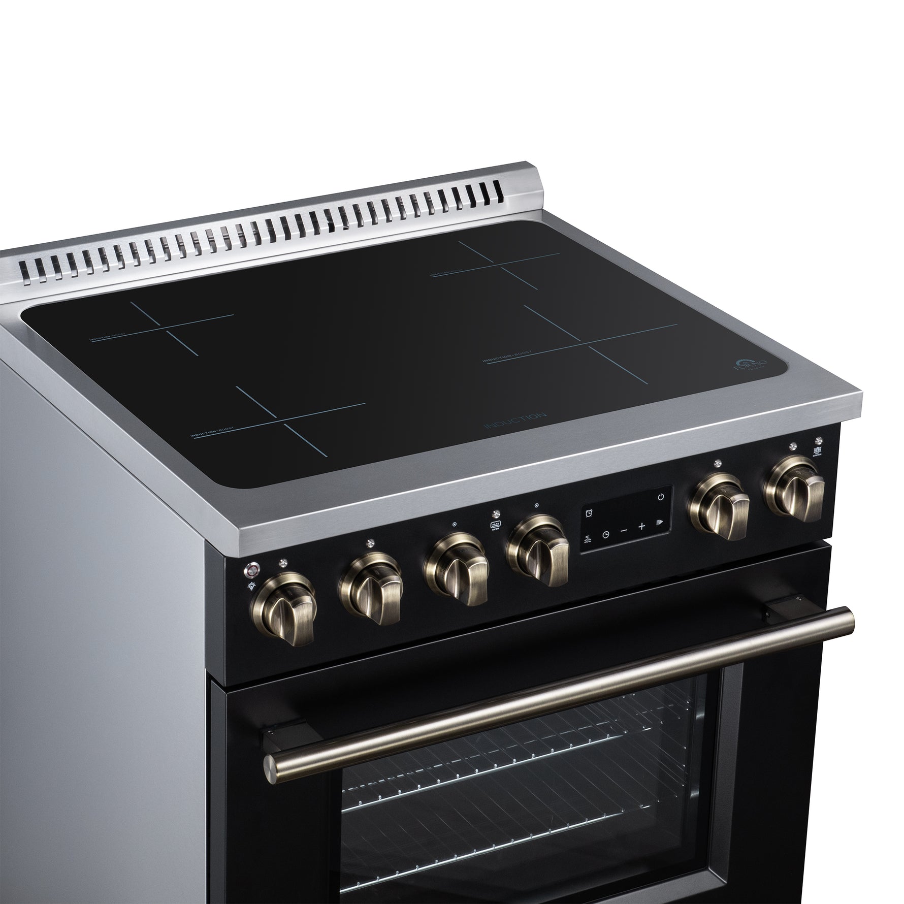 Torino 30 Inch Induction Range, 8,800W cooktop, 4.32 cf. True Convection Oven, Air Fry, Air Sous Vide, Smudge Resistant, Black