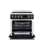 Torino 30 Inch Induction Range, 8,800W cooktop, 4.32 cf. True Convection Oven, Air Fry, Air Sous Vide, Smudge Resistant, Black