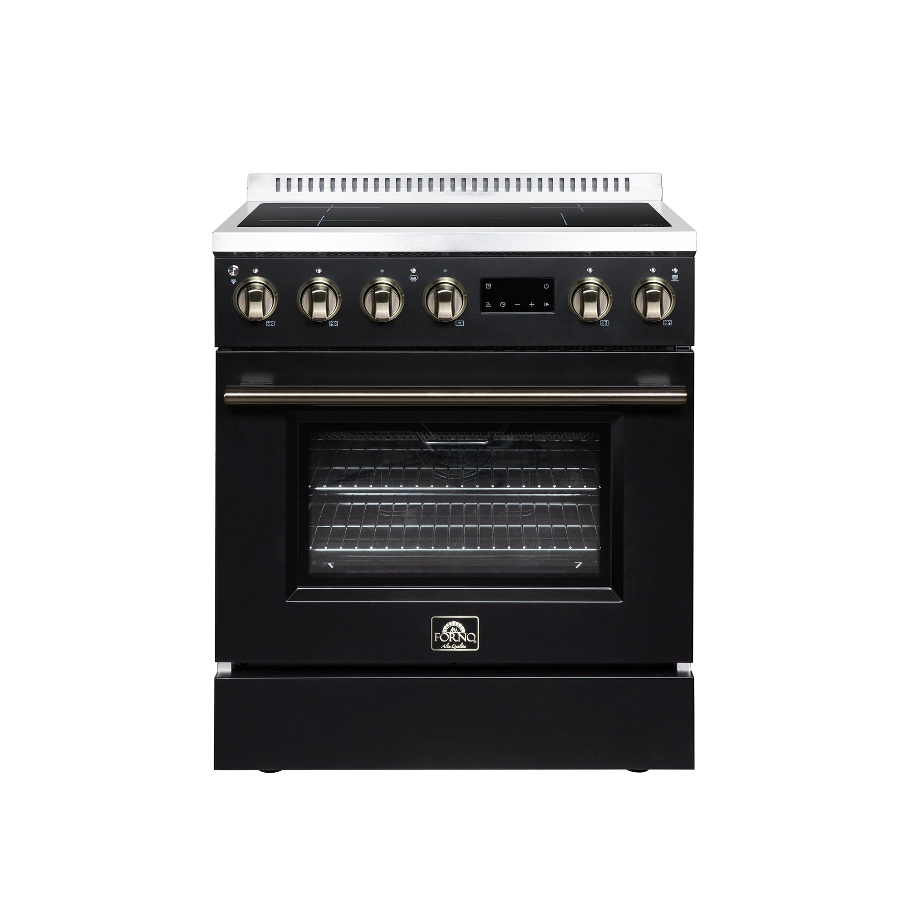 Torino 30 Inch Induction Range, 8,800W cooktop, 4.32 cf. True Convection Oven, Air Fry, Air Sous Vide, Smudge Resistant, Black