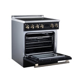 Torino 30 Inch Induction Range, 8,800W cooktop, 4.32 cf. True Convection Oven, Air Fry, Air Sous Vide, Smudge Resistant, Black