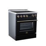 Torino 30 Inch Induction Range, 8,800W cooktop, 4.32 cf. True Convection Oven, Air Fry, Air Sous Vide, Smudge Resistant, Black