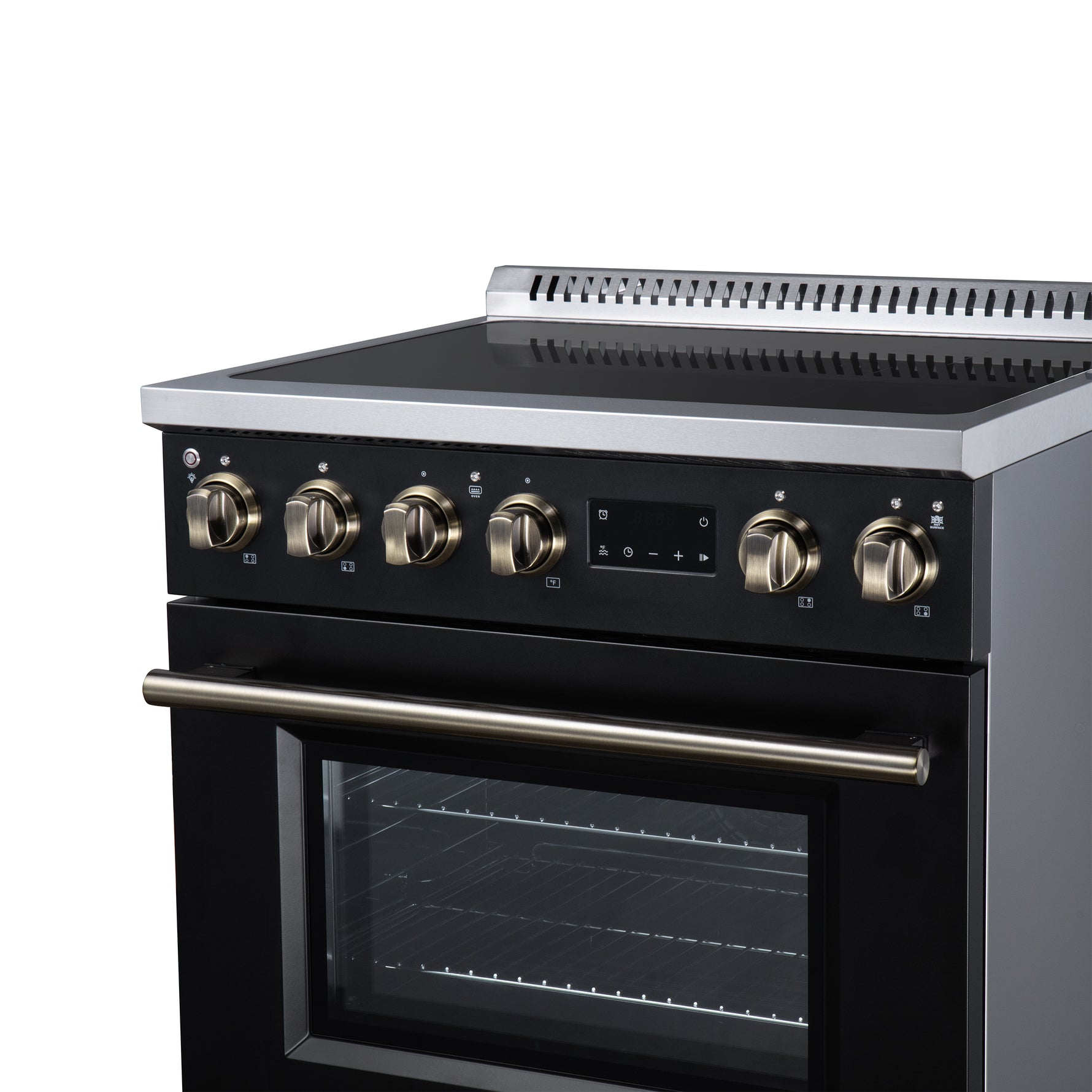 Torino 30 Inch Induction Range, 8,800W cooktop, 4.32 cf. True Convection Oven, Air Fry, Air Sous Vide, Smudge Resistant, Black