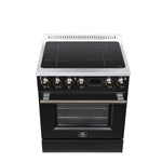 Torino 30 Inch Induction Range, 8,800W cooktop, 4.32 cf. True Convection Oven, Air Fry, Air Sous Vide, Smudge Resistant, Black
