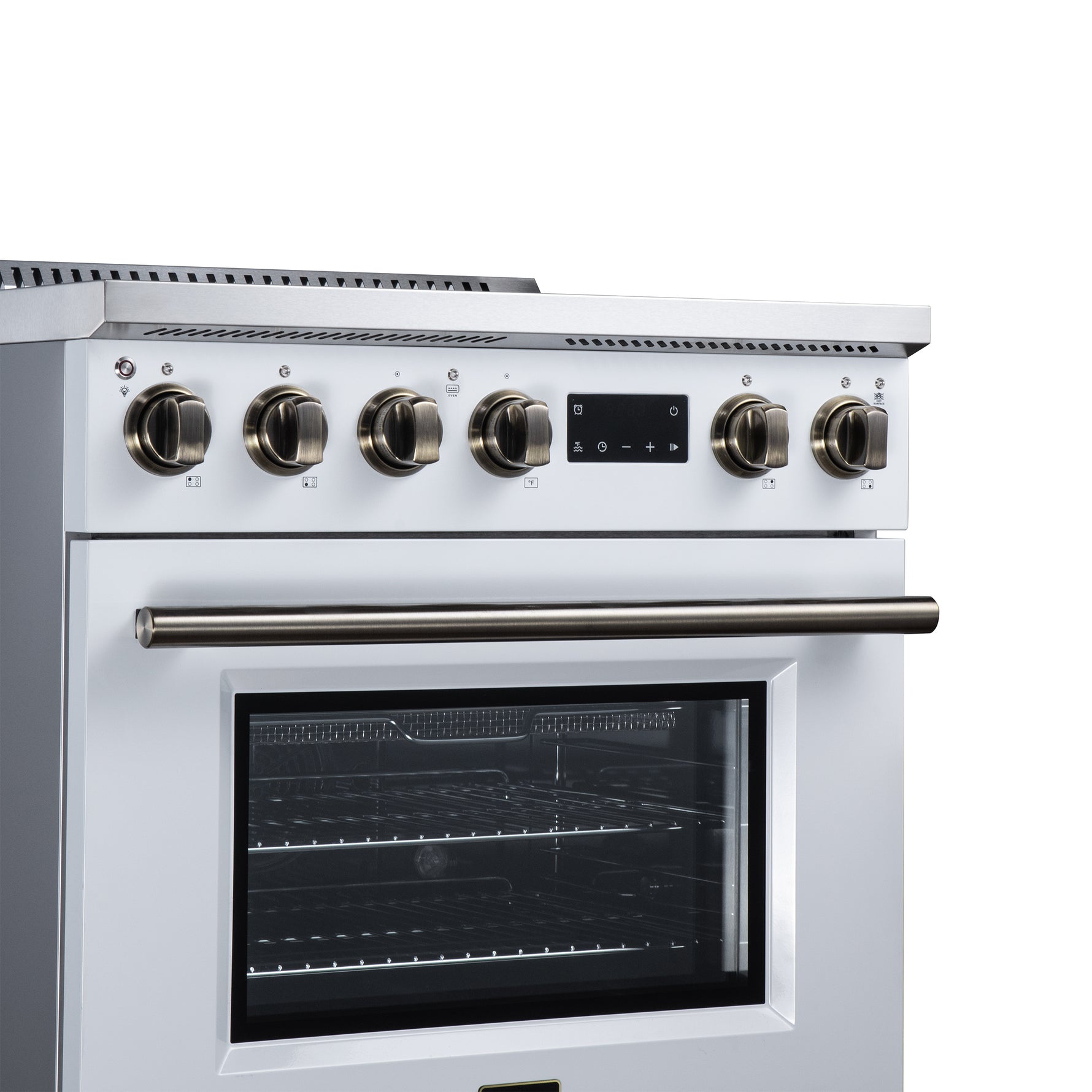 Torino 30 Inch Induction Range, 8,800W cooktop, 4.32 cf. True Convection Oven, Air Fry, Air Sous Vide, Smudge Resistant, White